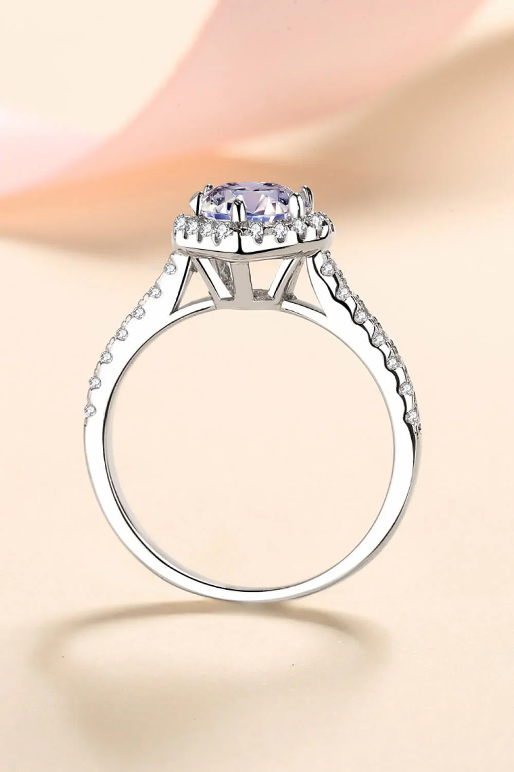 1 Carat Heart Shaped Moissanite Ring In Sterling Silver - Southern Shores Clothing
