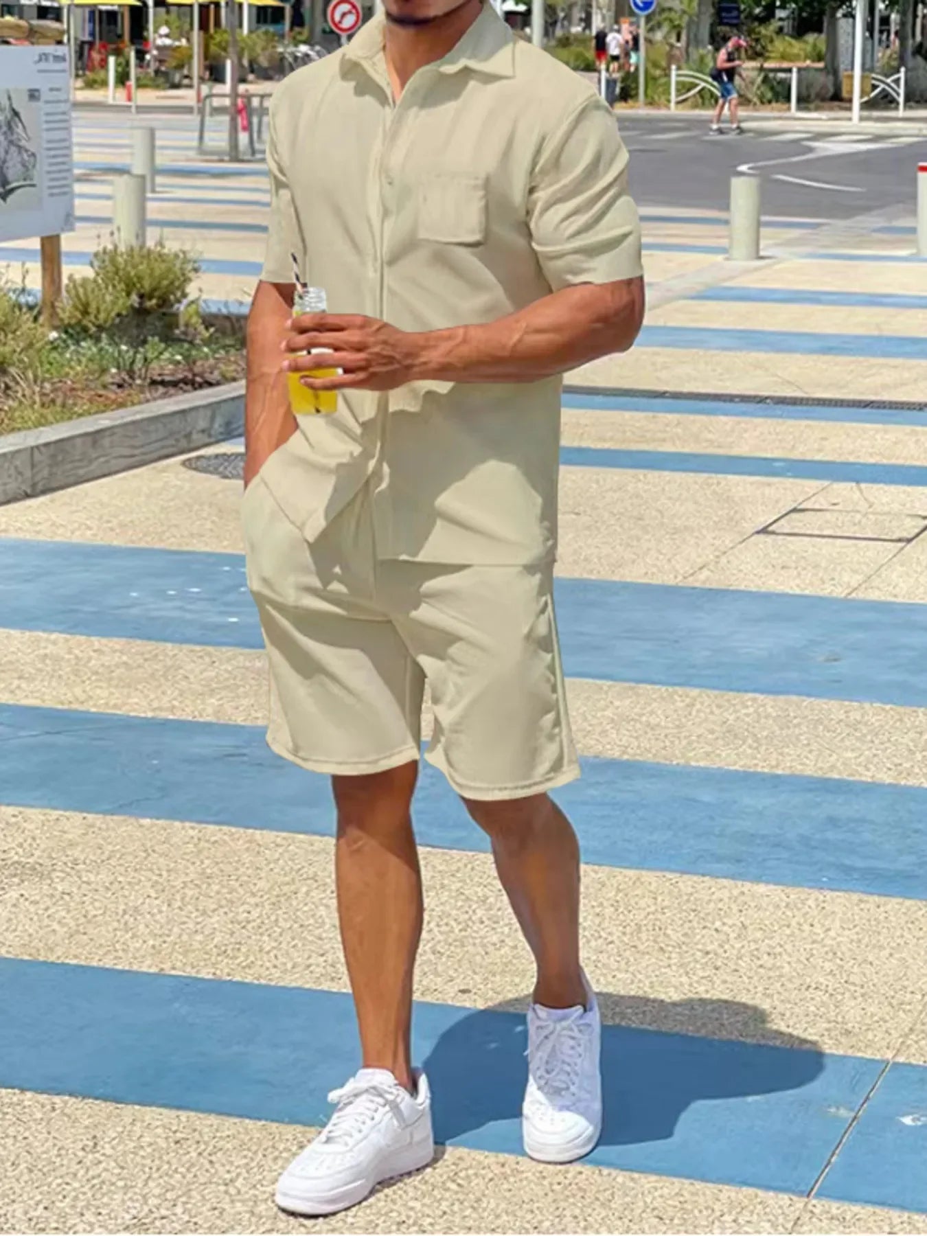 Men's Plus Size Button Up Shirt and Shorts Set - Southern Shores Clothing