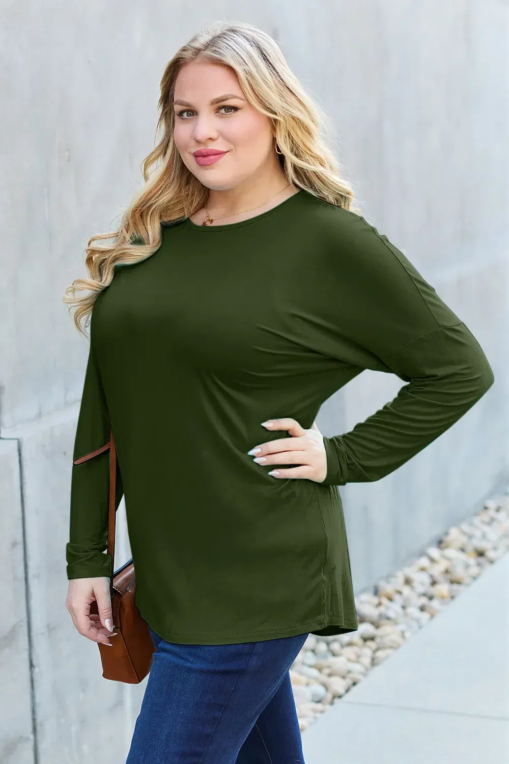 Round Neck T Shirt With Dropped Shoulder - Southern Shores Clothing