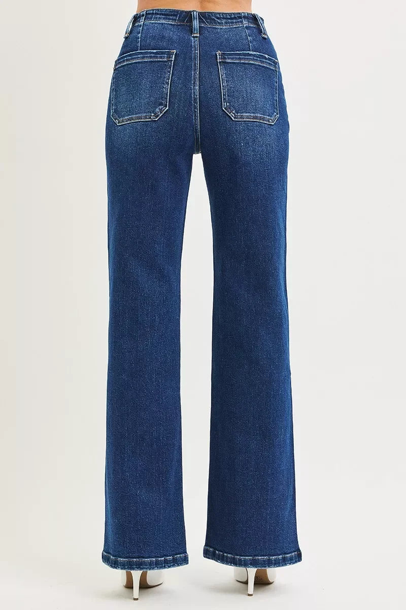 Plus Size High Rise Wide Leg Jeans Denim - Southern Shores Clothing