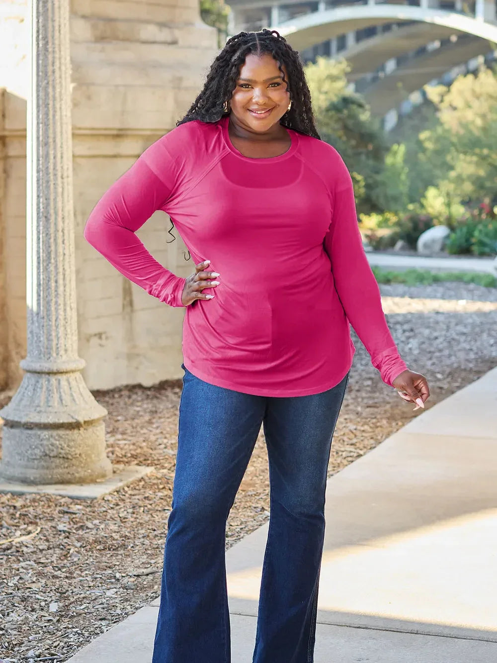 Classic Round Neck Long Sleeve T Shirt Basic - Southern Shores Clothing