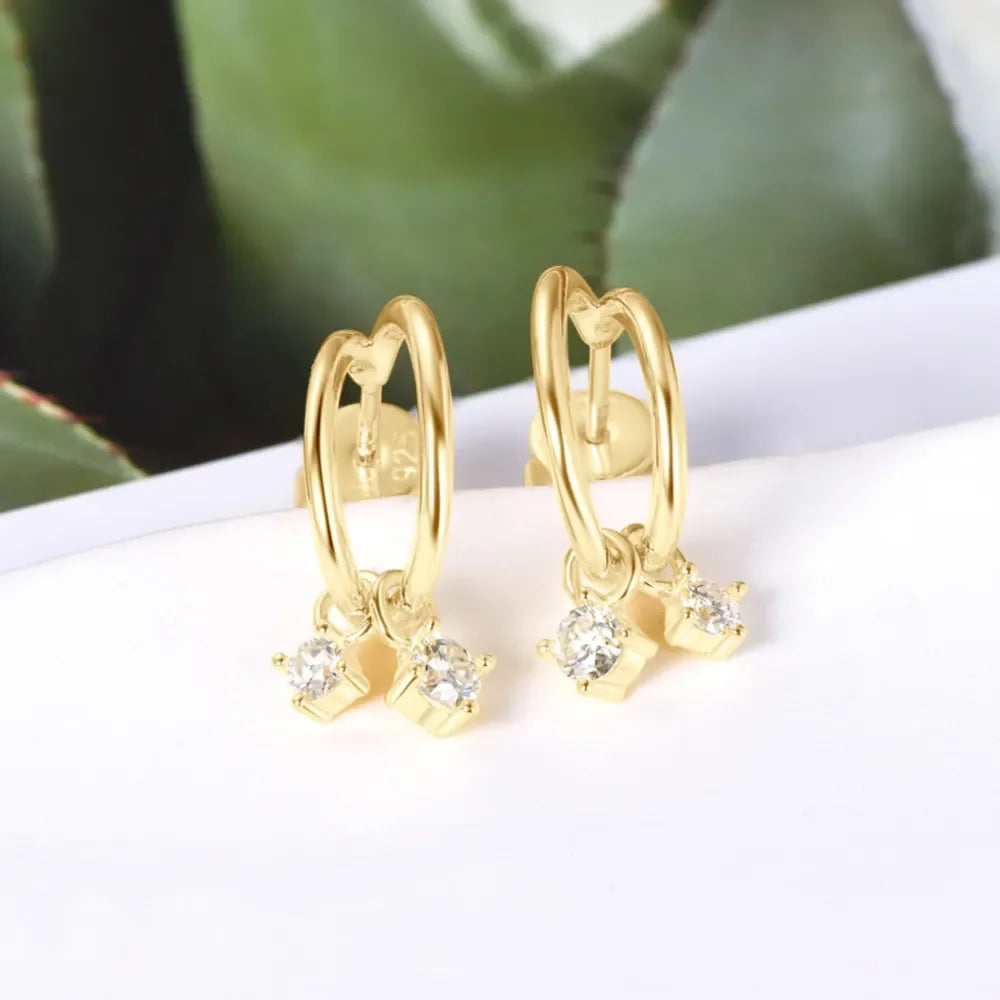 Sterling Silver Moissanite C-Hoop Earrings - Southern Shores Clothing