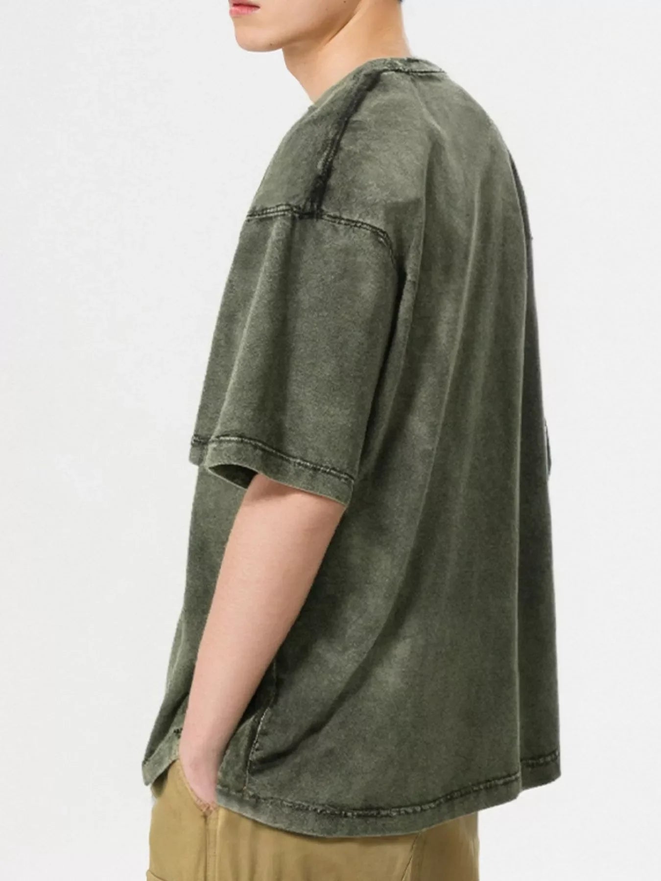 Oversized Washed Cotton T Shirt With Stretch - Southern Shores Clothing