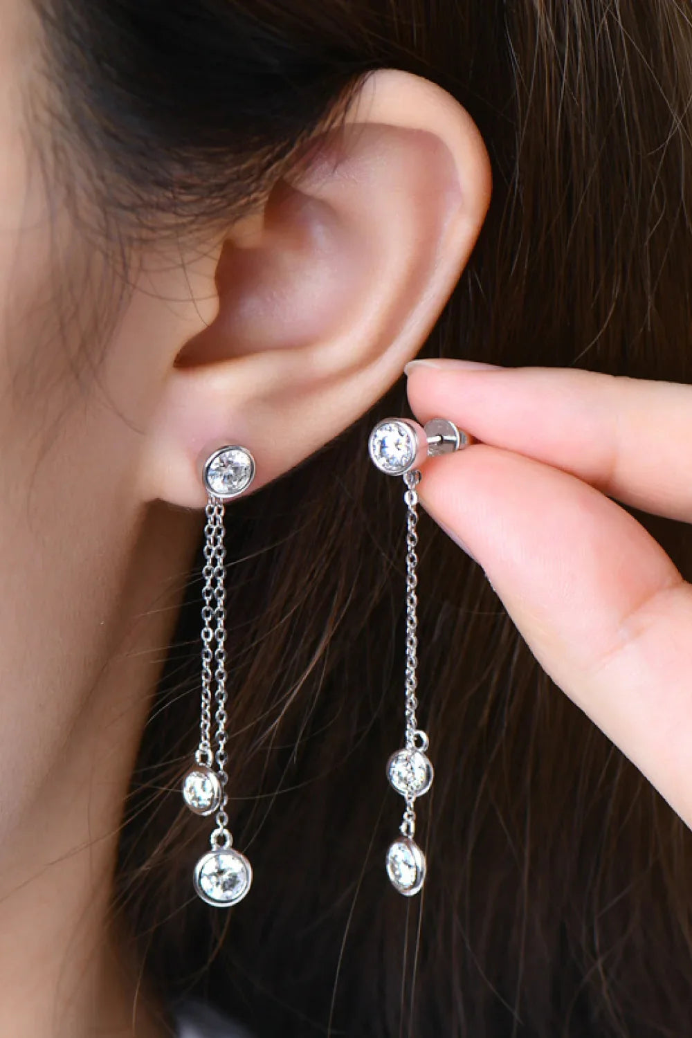 2.6 Carat Moissanite Sterling Silver Earrings - Southern Shores Clothing