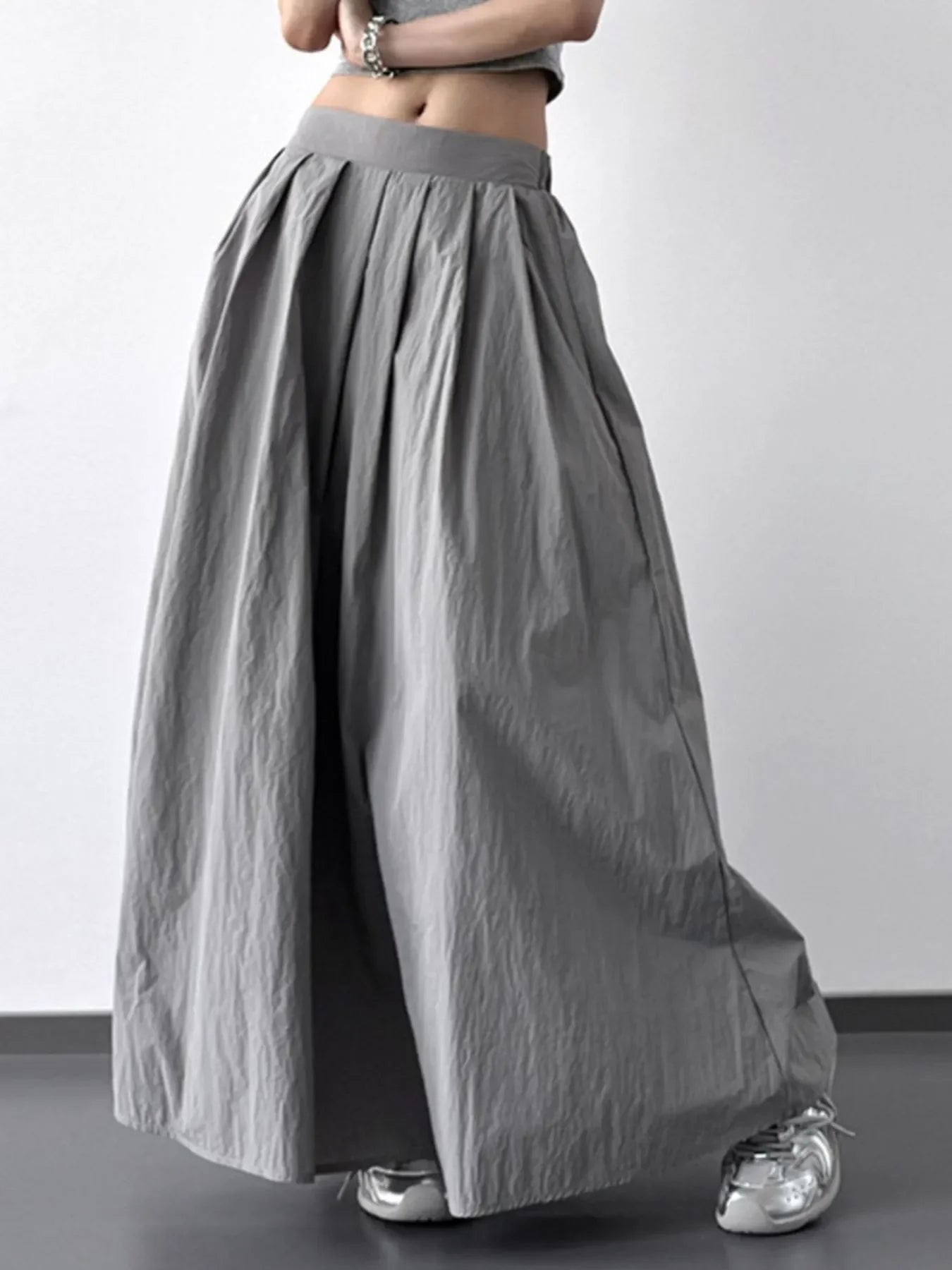 Elegant Pleated Maxi Skirt With Ruched Design - Southern Shores Clothing