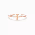 Sterling Silver Cross Ring With Rose Gold Pave Zircon - Southern Shores Clothing