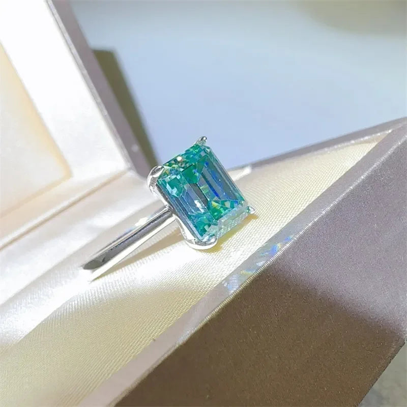 2 Carat Sterling Silver Rectangle Moissanite Ring - Southern Shores Clothing