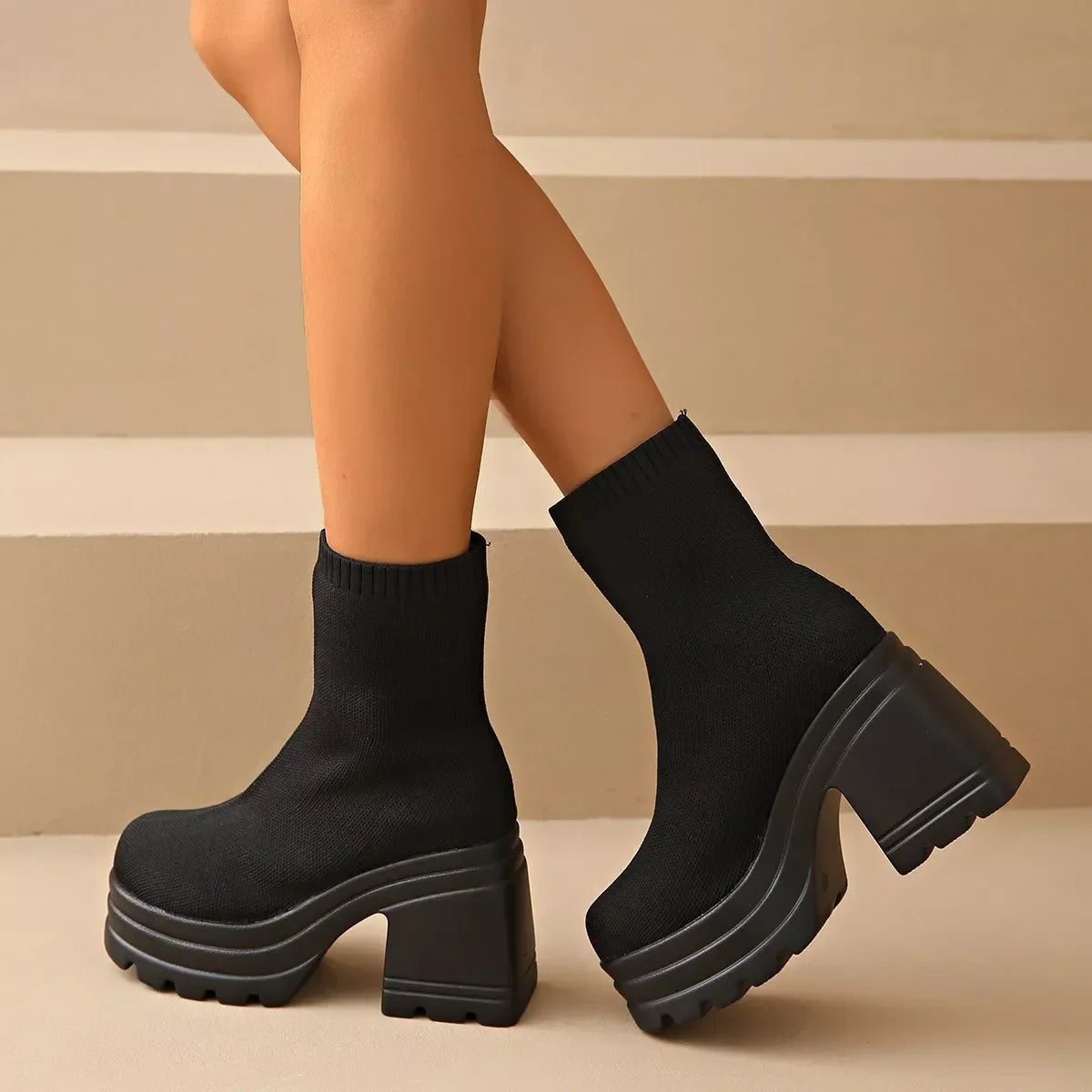 Round Toe Block Heels Ankle Boots Classic Style - Southern Shores Clothing