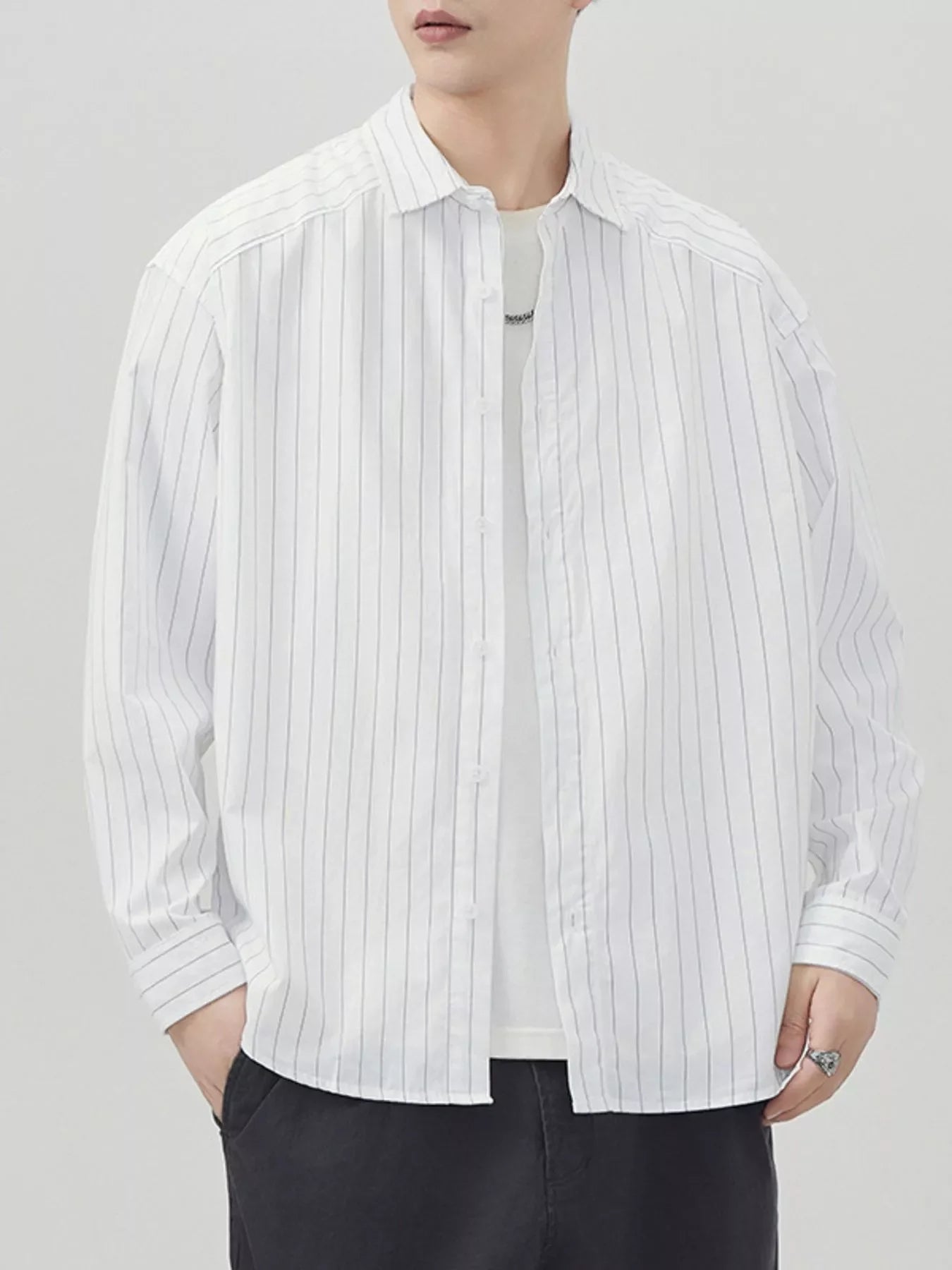 Striped Long Sleeve Button Up Shirt Plus Size - Southern Shores Clothing