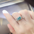 3 Carat Sterling Silver Moissanite Rectangle Ring - Southern Shores Clothing