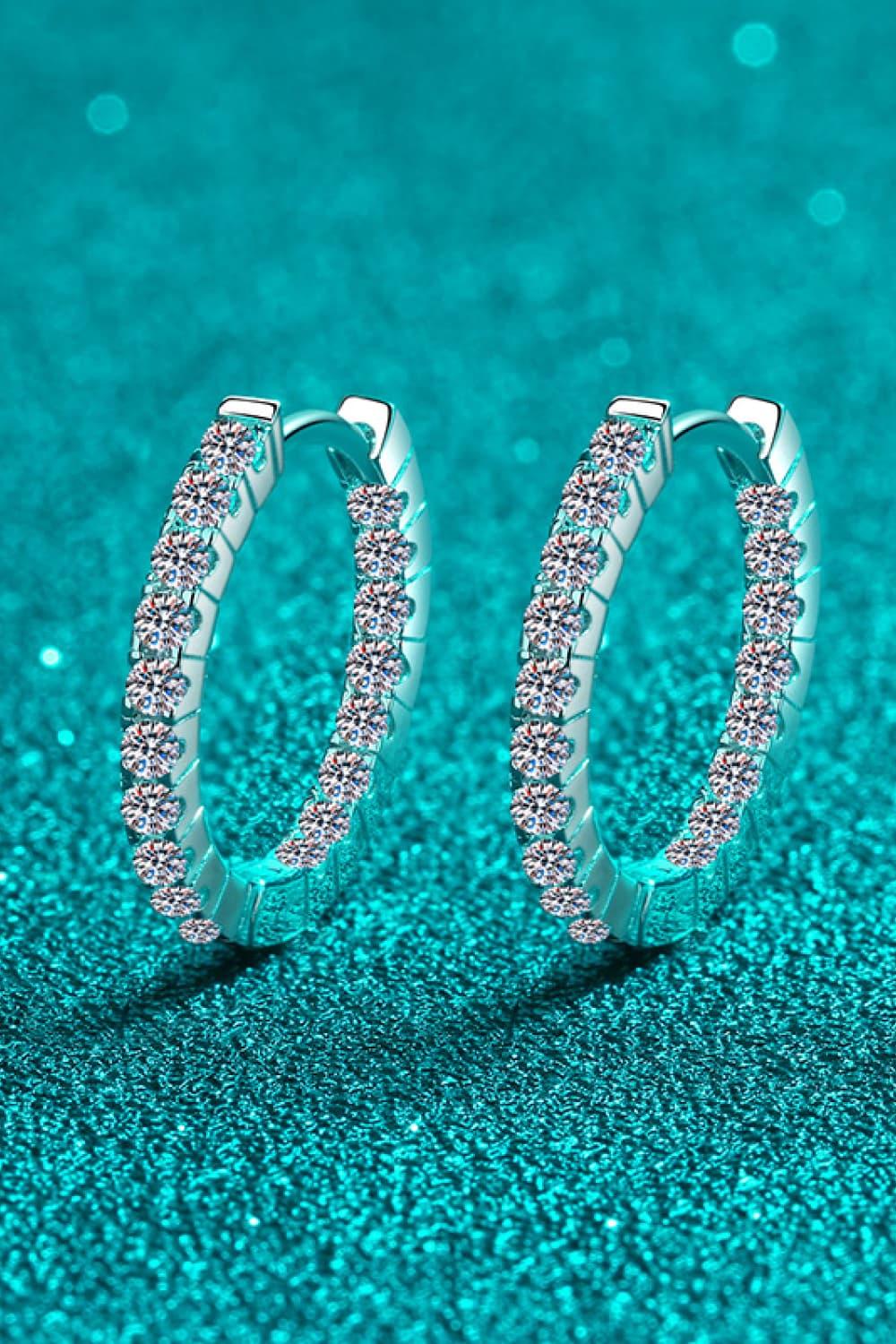 Minimalist Moissanite Sterling Silver Huggie Earrings - Southern Shores Clothing