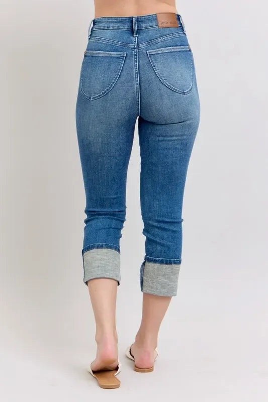 Plus Size Skinny Capris Jeans Denim Stretch - Southern Shores Clothing