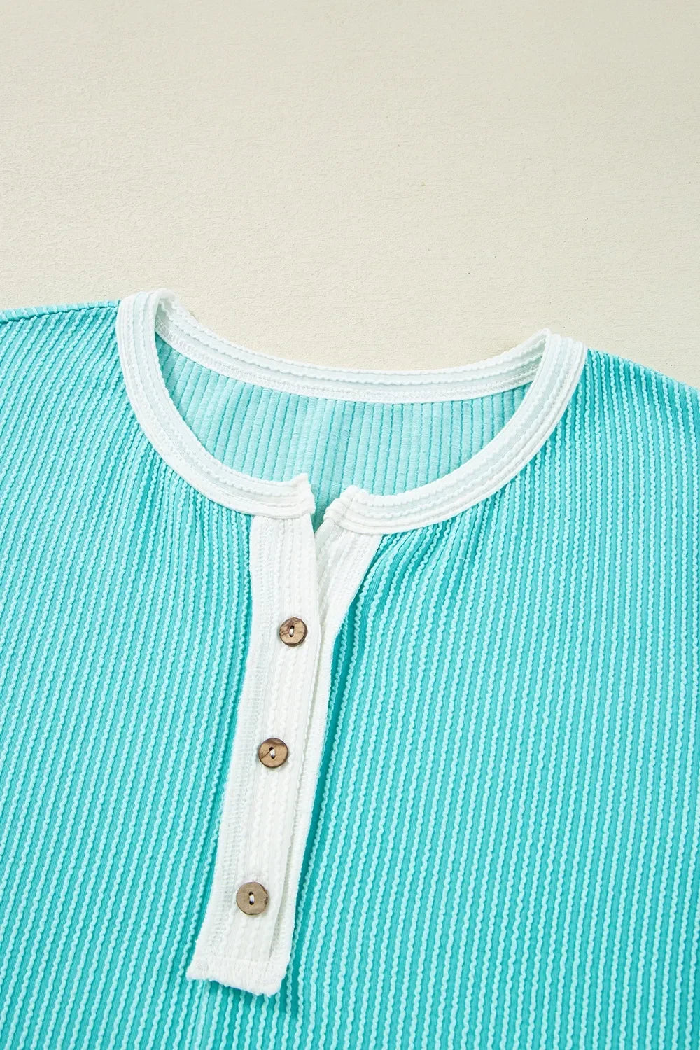 Corded Half Button Henley T Shirt With Stretch - Southern Shores Clothing