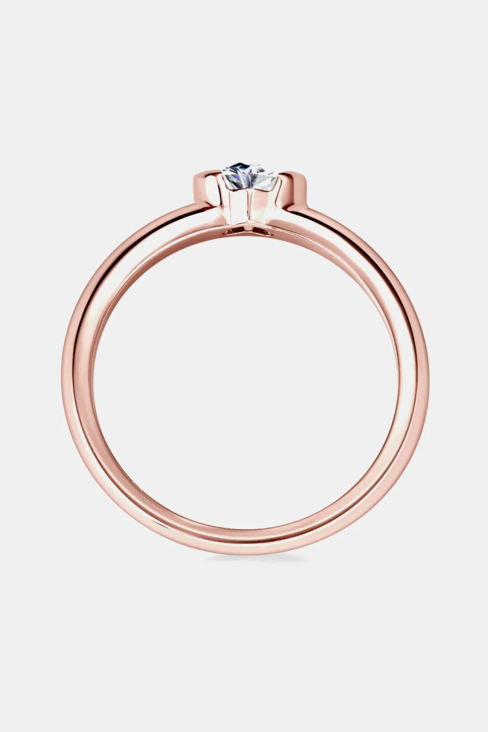 Sterling Silver Moissanite Heart Ring Rose Gold Plating - Southern Shores Clothing