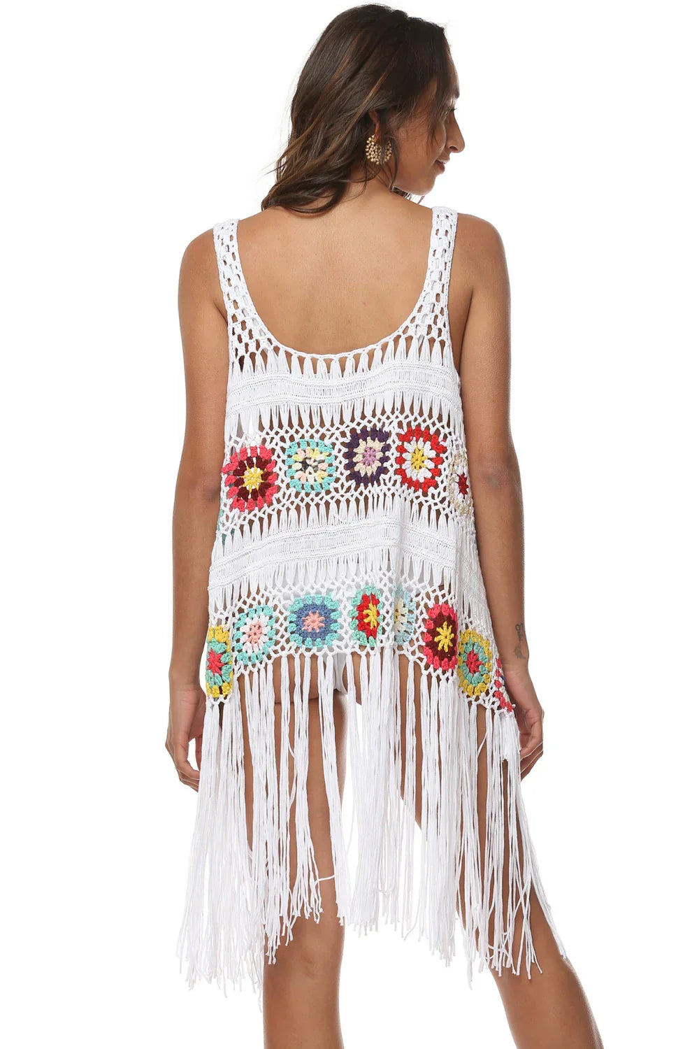 Openwork Embroidery Sleeveless Cover-Up One Size - Southern Shores Clothing