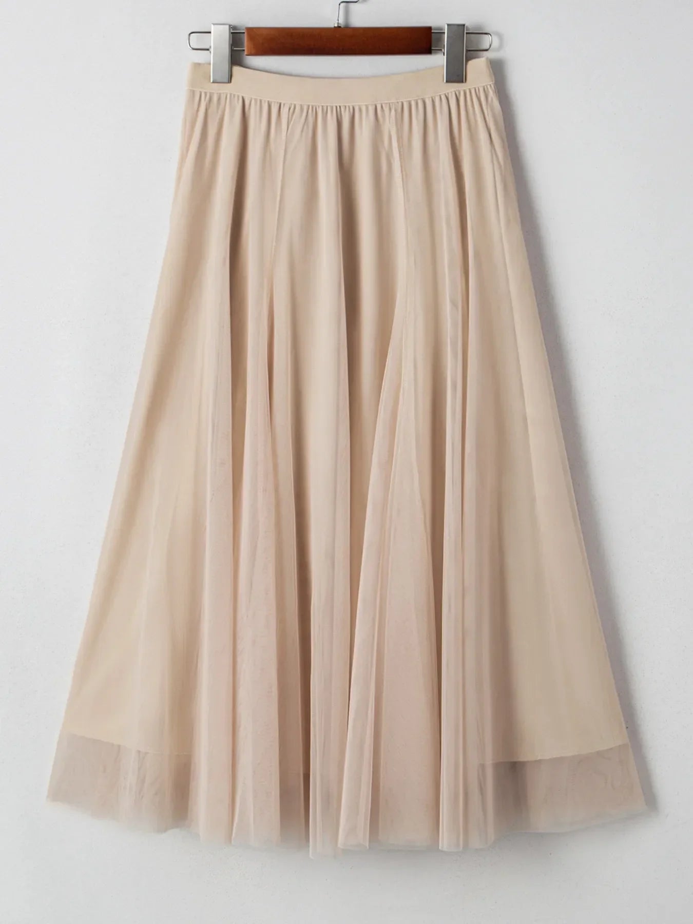 High-Waisted Midi Skirt Polyester Lightweight - Southern Shores Clothing