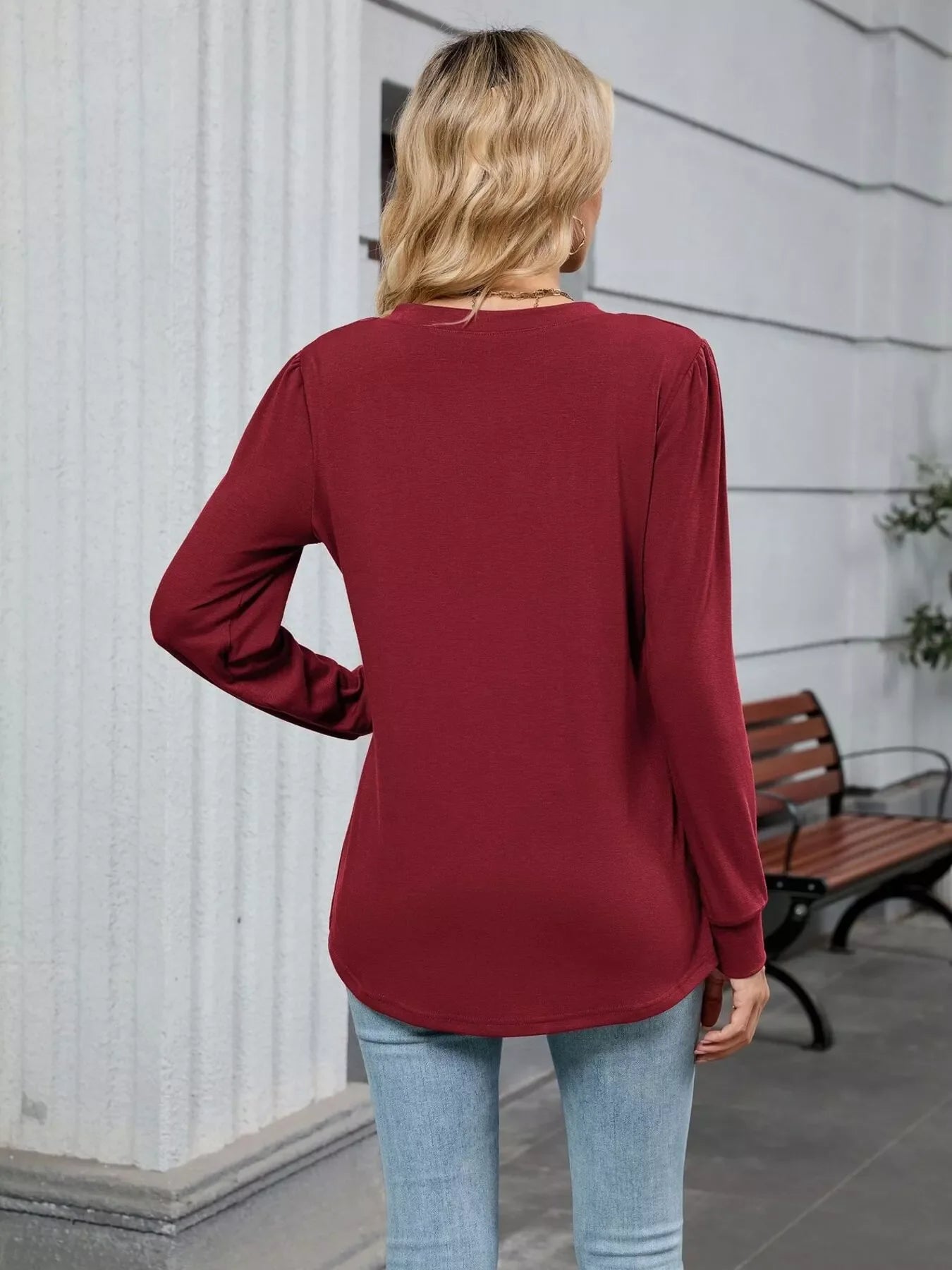 V-Neck Long Sleeve Relaxed Fit T-Shirt - Southern Shores Clothing