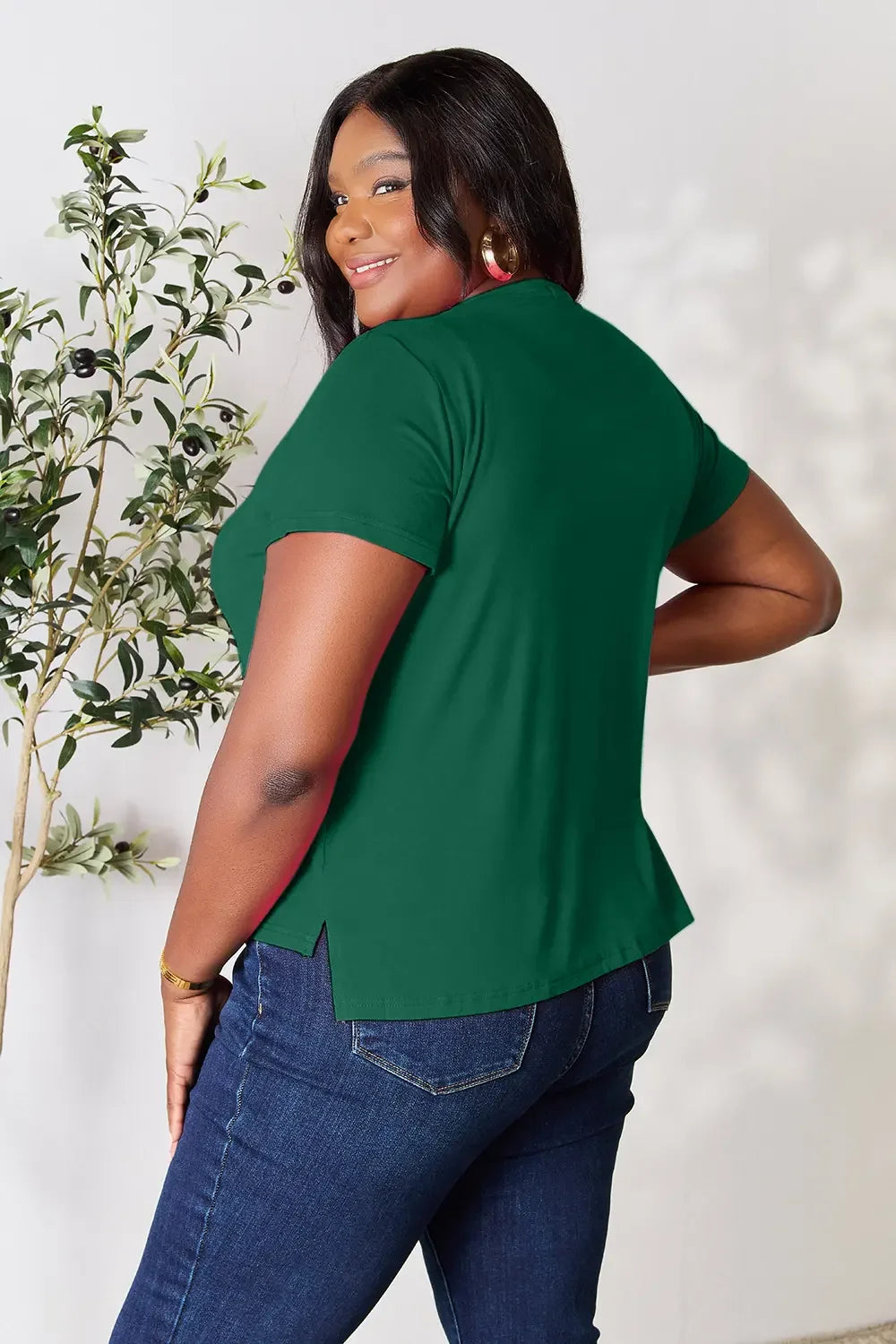 Plus Size Round Neck Short Sleeve T Shirt - Southern Shores Clothing