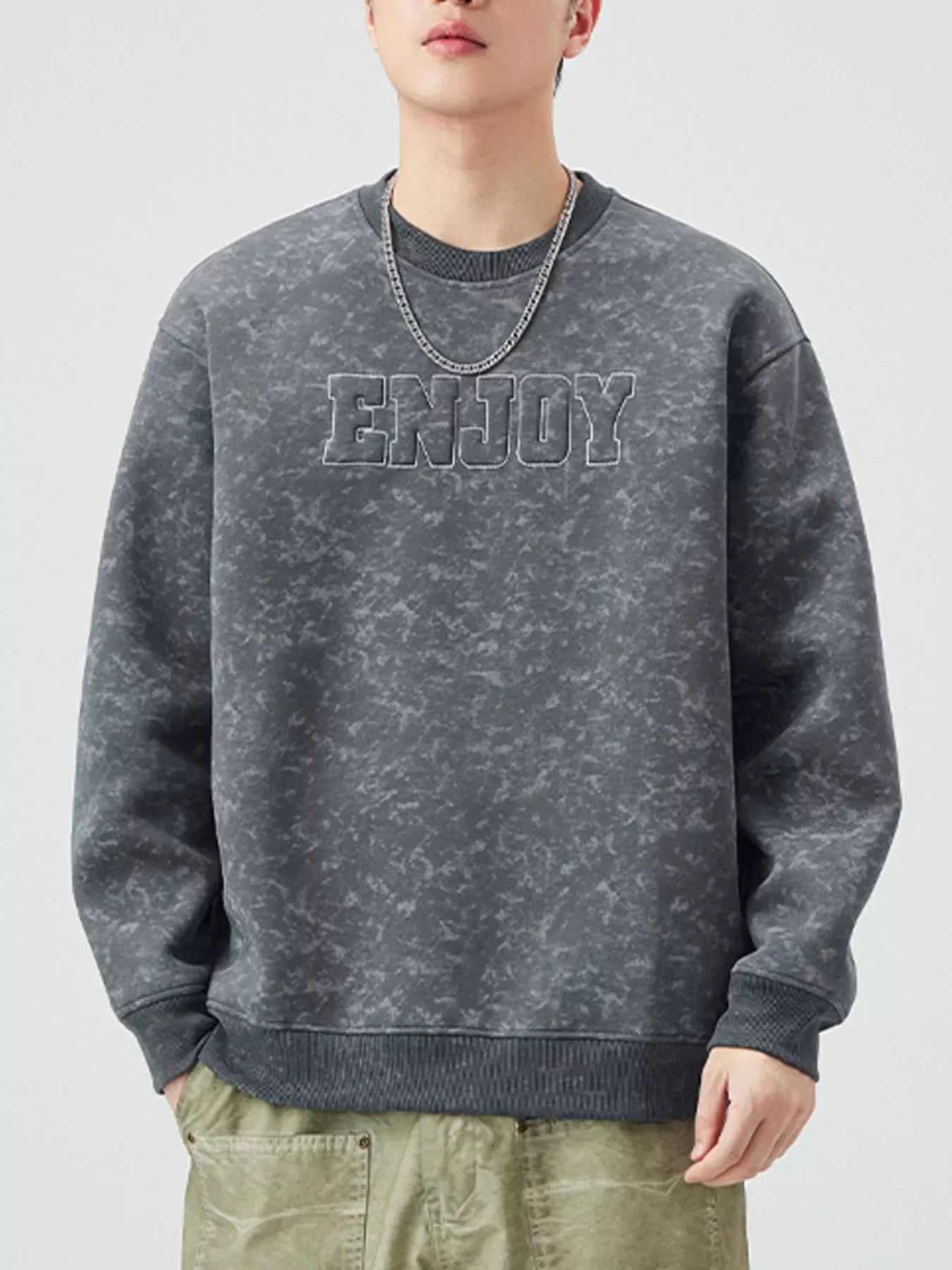 Plus Size Round Neck Long Sleeve Sweatshirt - Southern Shores Clothing