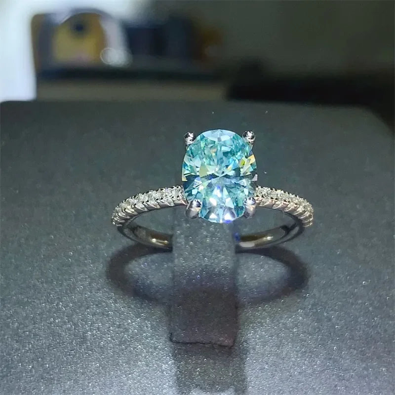 Moissanite Zircon Sterling Silver Ring Center Stone - Southern Shores Clothing