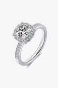1 Carat Moissanite Platinum-Plated Ring Halo Zircons - Southern Shores Clothing