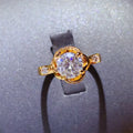 1 Carat Moissanite Zircon Halo Sterling Silver Ring - Southern Shores Clothing