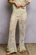 Openwork Crochet Flare Pants Contrast Star - Southern Shores Clothing