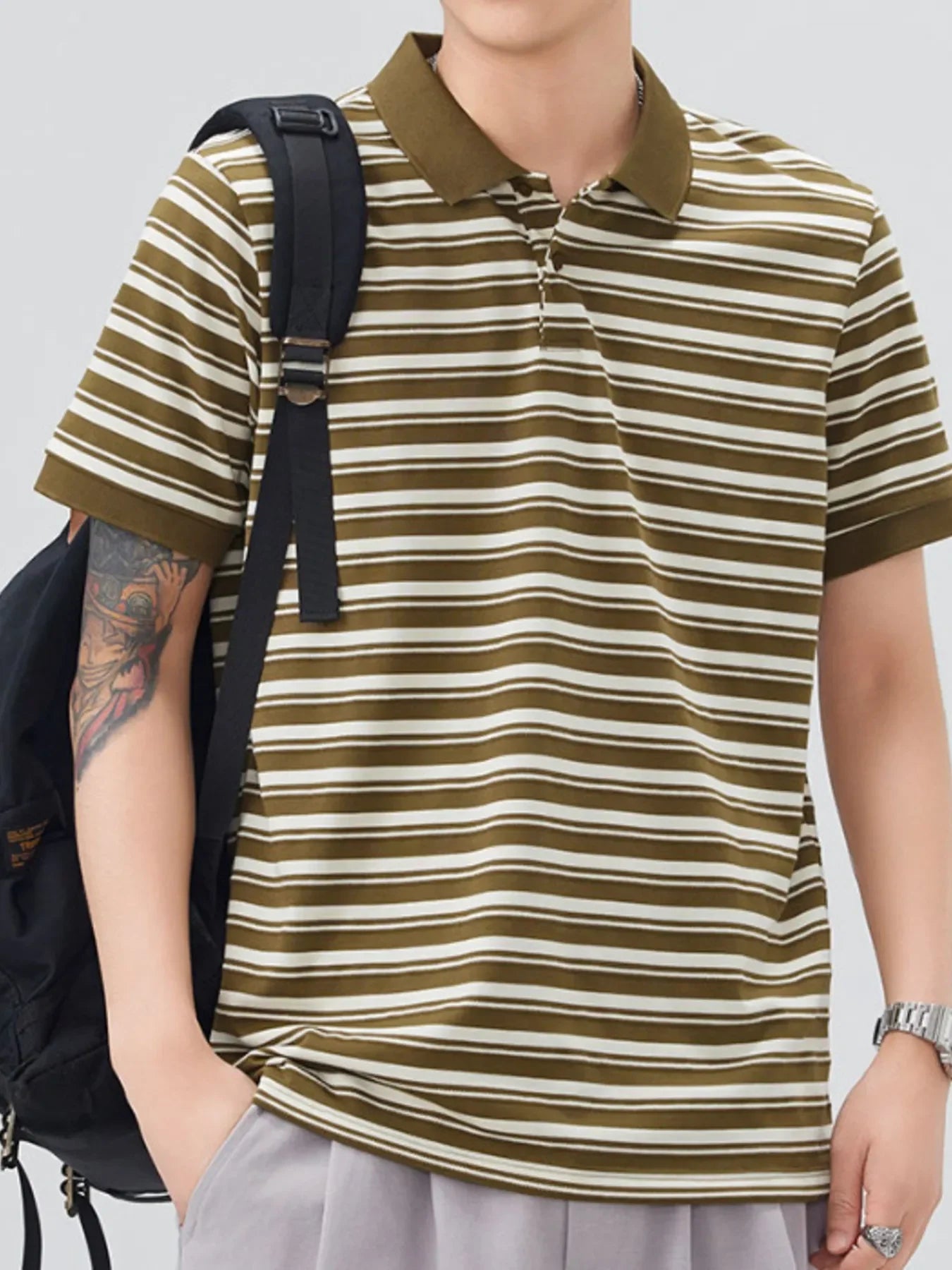 Plus Size Cotton Blend Button Detail Polo - Southern Shores Clothing