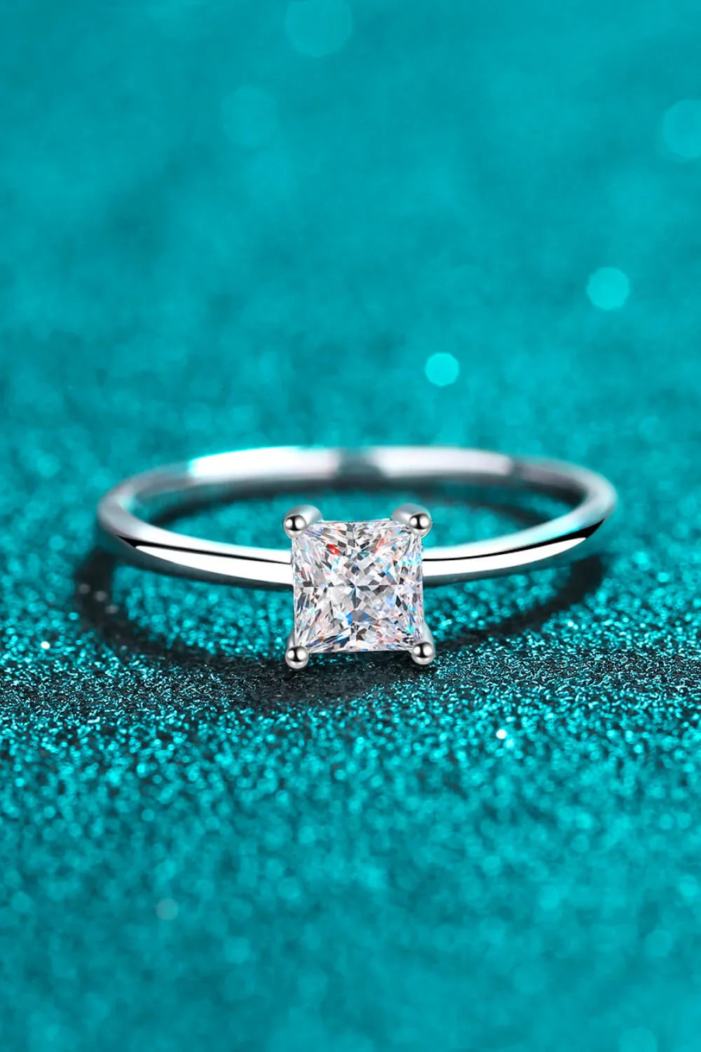 Sterling Silver Moissanite Solitaire Ring Minimalist