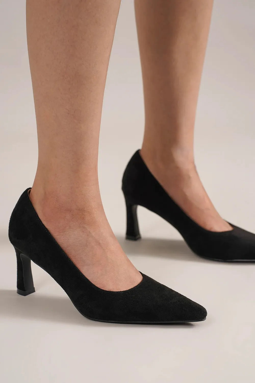 Faux Suede Point Toe Pumps For Office And Formal
