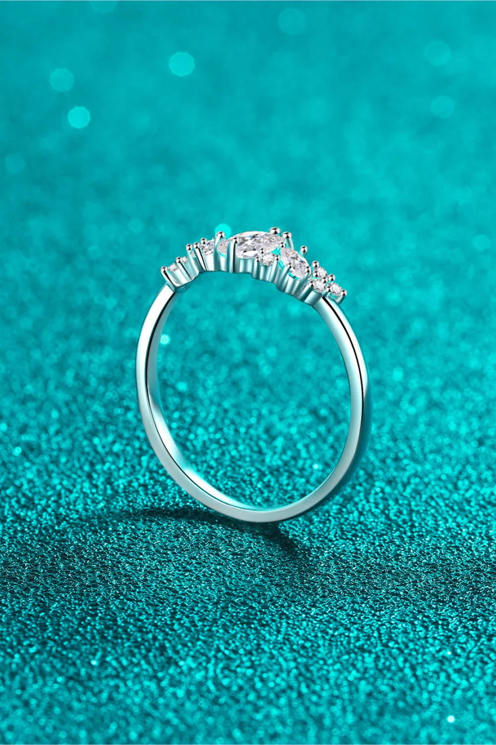 Moissanite Rhodium-Plated Sterling Silver Ring - Southern Shores Clothing