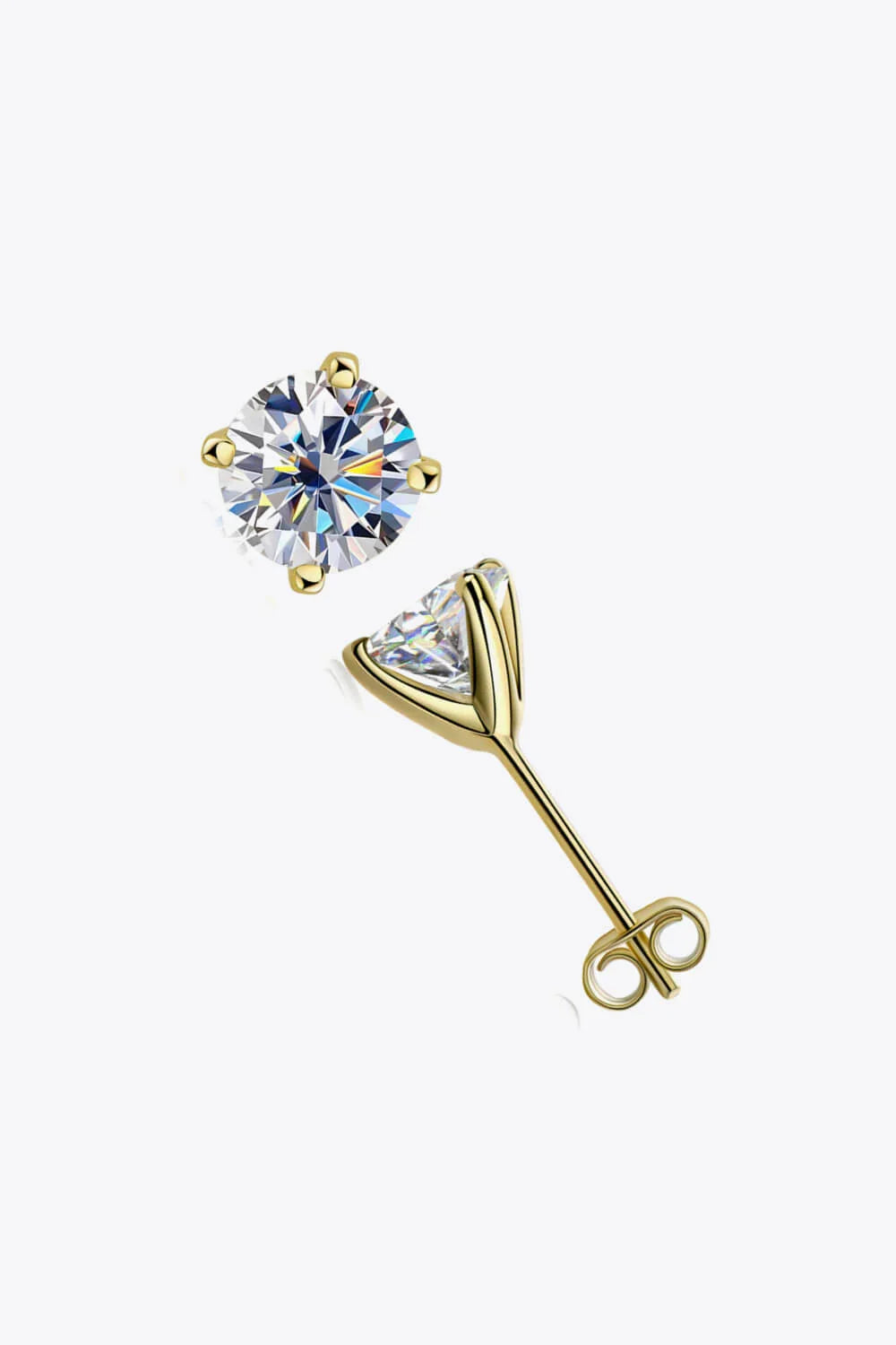 1 Carat Moissanite Sterling Silver Stud Earrings