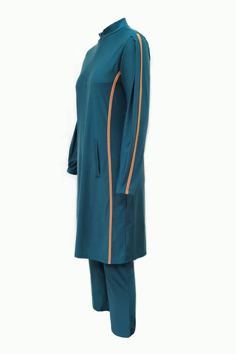 Three Piece Cap Quarter Zip Top And Pants Swim Set For Travel - Southern Shores Clothing