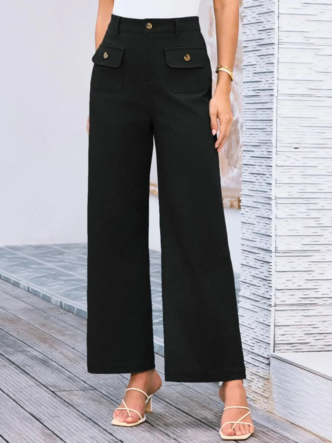 High Waist Wide Leg Relaxed Pants With Comfortable Fit - Southern Shores Clothing