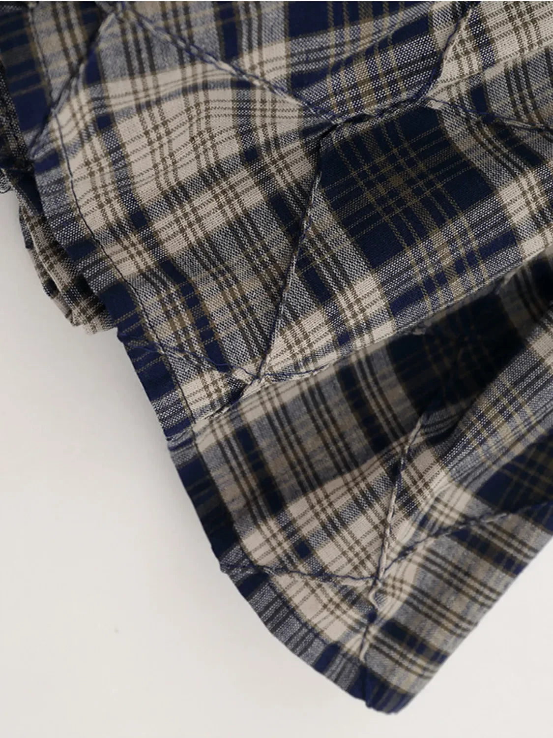 Drawstring Plaid Velour Skort With Ruched Detail - Southern Shores Clothing