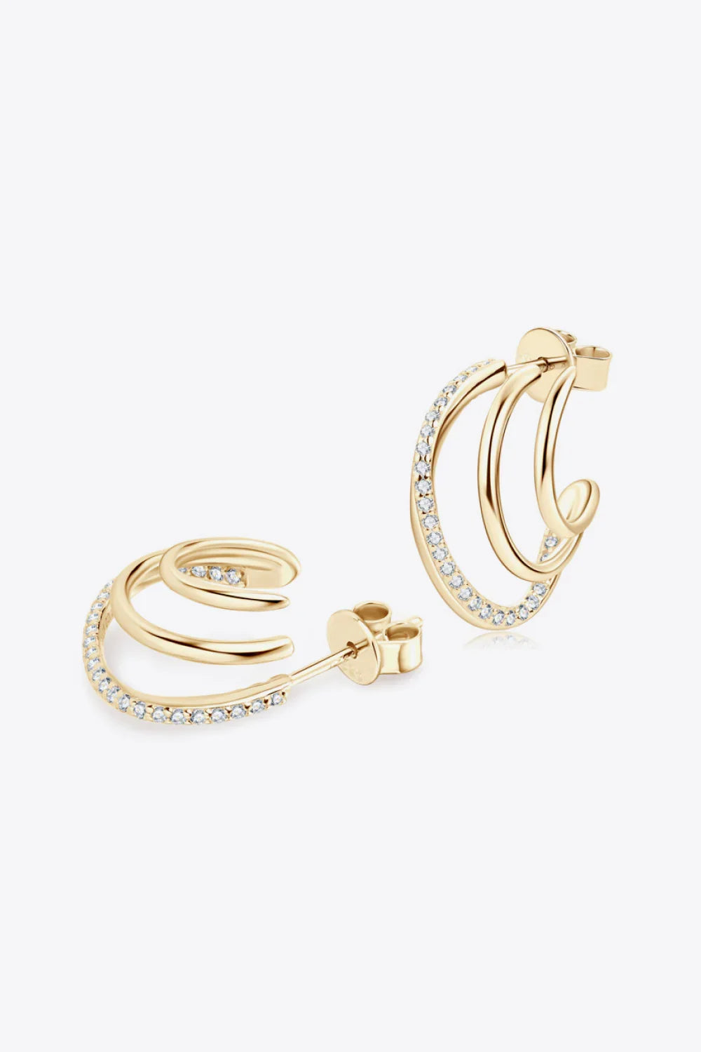 Platinum-Plated Sterling Moissanite Earrings - Southern Shores Clothing