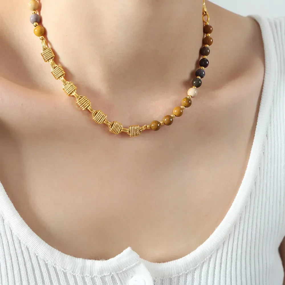 Beaded Titanium Steel Necklace Adjustable Hypoallergenic - Southern Shores Clothing