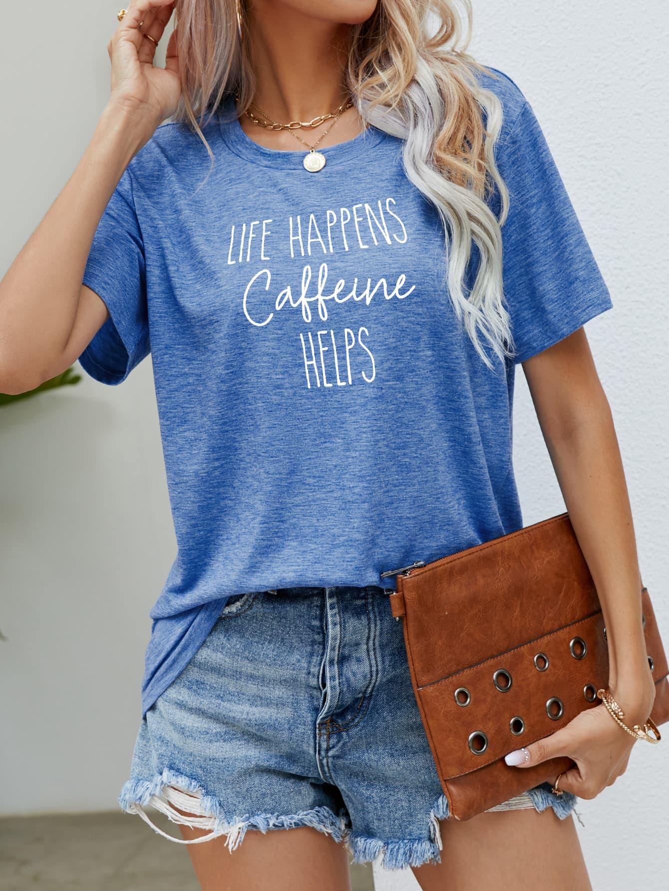 Slightly Stretchy Caffeine Graphic T-Shirt - Southern Shores Clothing