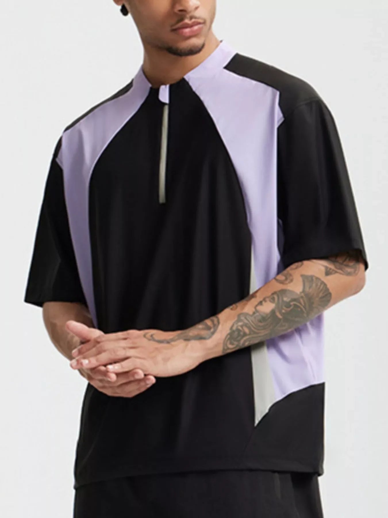 Slim Fit Quick-Dry Performance Block Half Zip Tee - Southern Shores Clothing