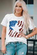 US Flag Graphic Round Neck Short Sleeve T Shirt - Southern Shores Clothing