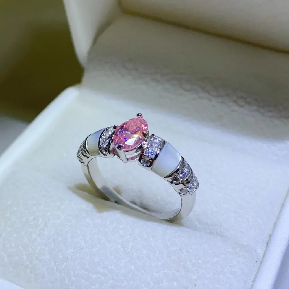1 Carat Moissanite Sterling Silver Ring With Zircon Accents - Southern Shores Clothing