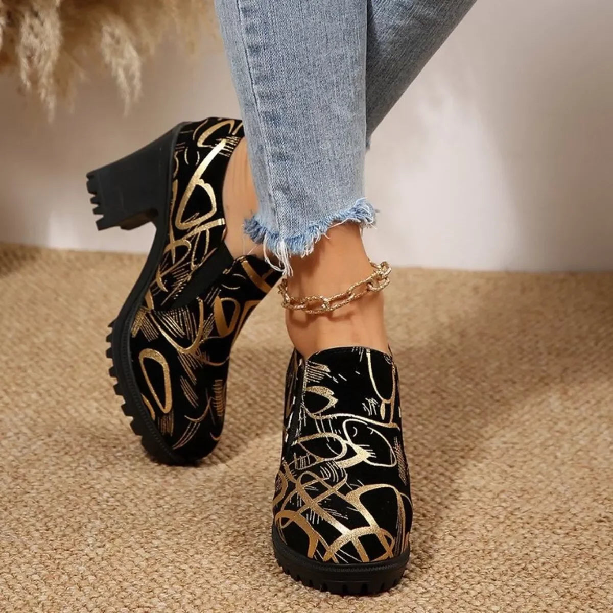 Round Toe Block Heel Pumps For Dressy Occasions