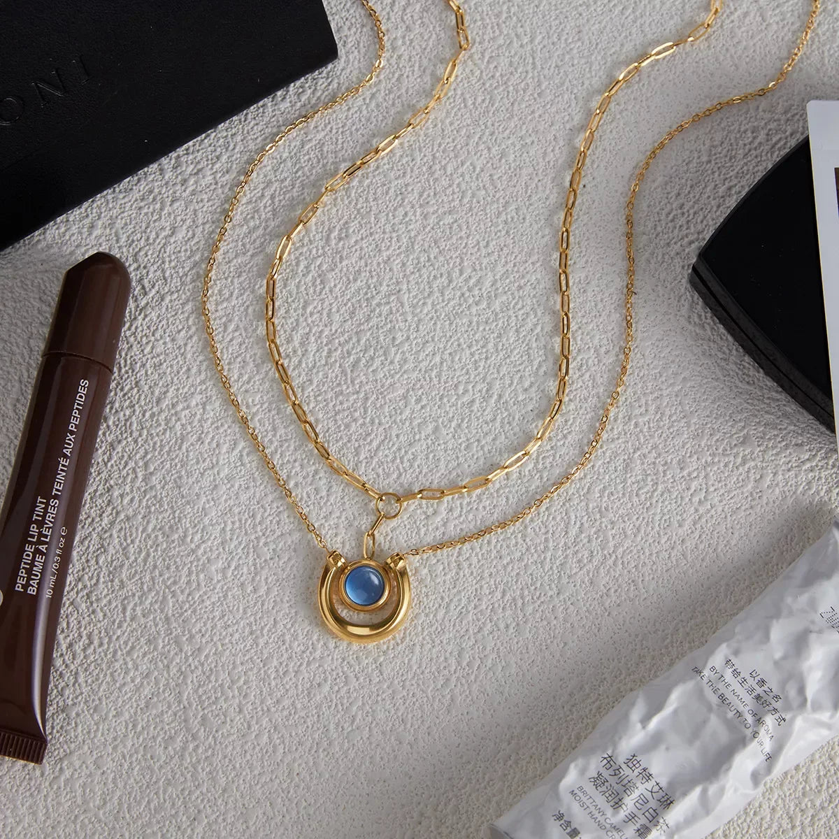 Two-Piece Pendant Necklace In 18K Gold-Plated Finish - Southern Shores Clothing