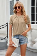 Round Neck Flounce Sleeve T-Shirt - Southern Shores Clothing