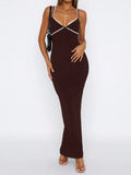 Lace Detail Slim Fit Bodycon Maxi Dress Evening - Southern Shores Clothing