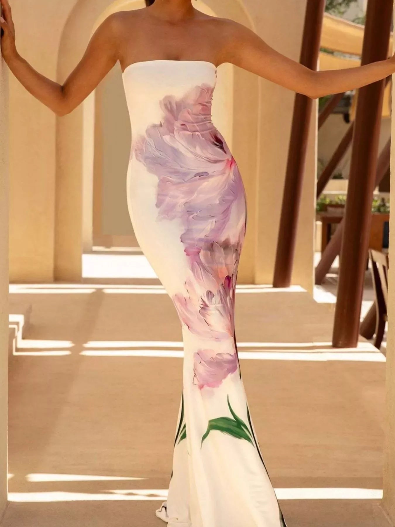 Tube Bodycon Maxi Dress With Split Silhouette - Southern Shores Clothing