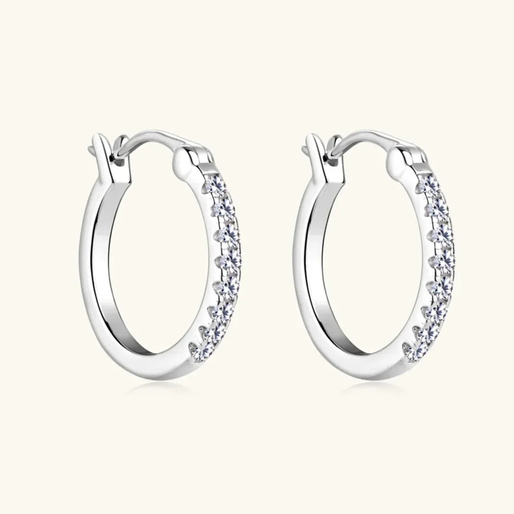 Sterling Silver Moissanite Huggie Earrings - Southern Shores Clothing