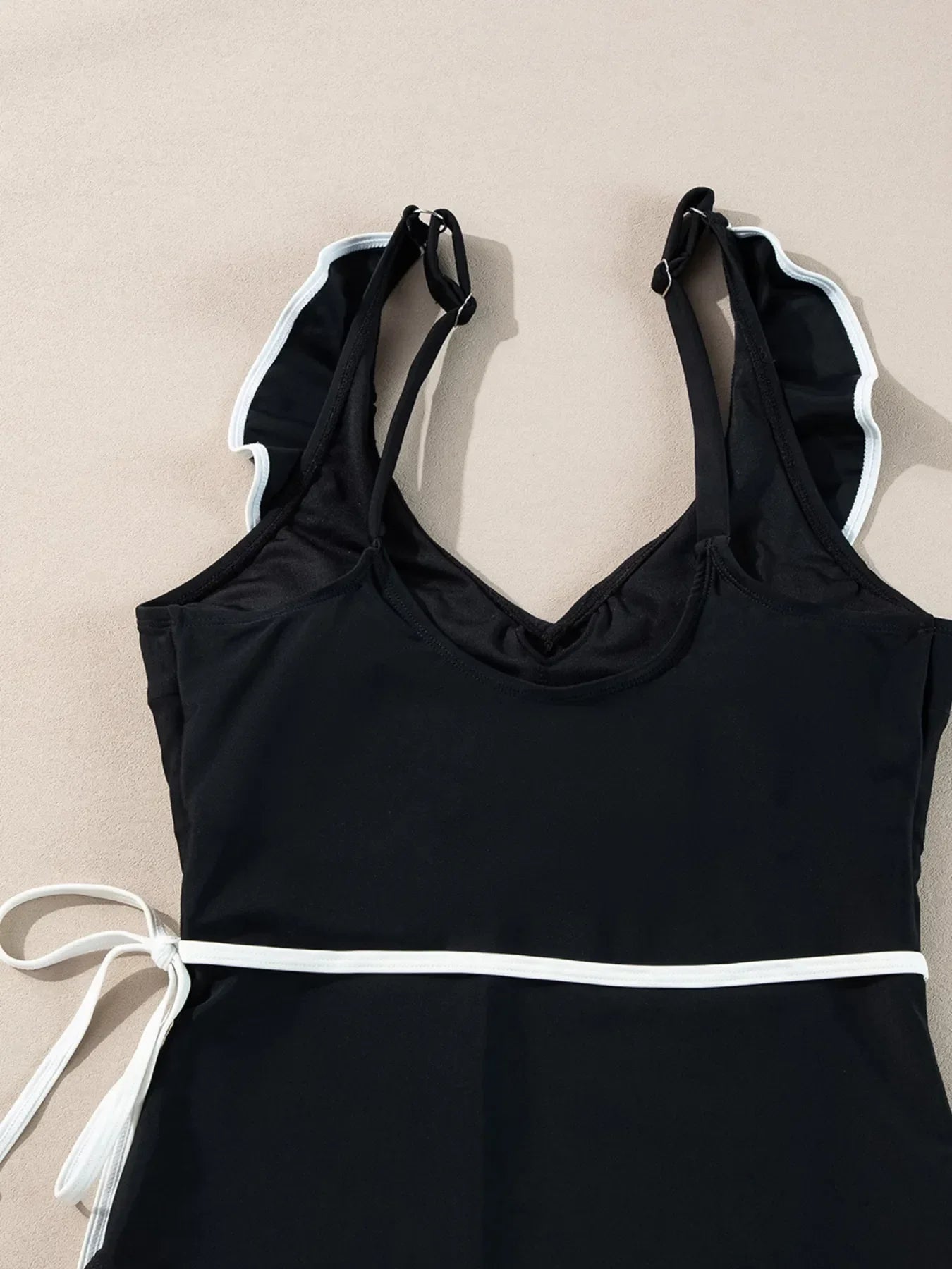 Ruffle Trim V-Neck One-Piece Swimsuit Coastal - Southern Shores Clothing