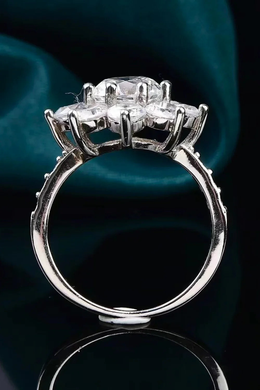 Moissanite Flower Ring in 925 Sterling Silver - Southern Shores Clothing