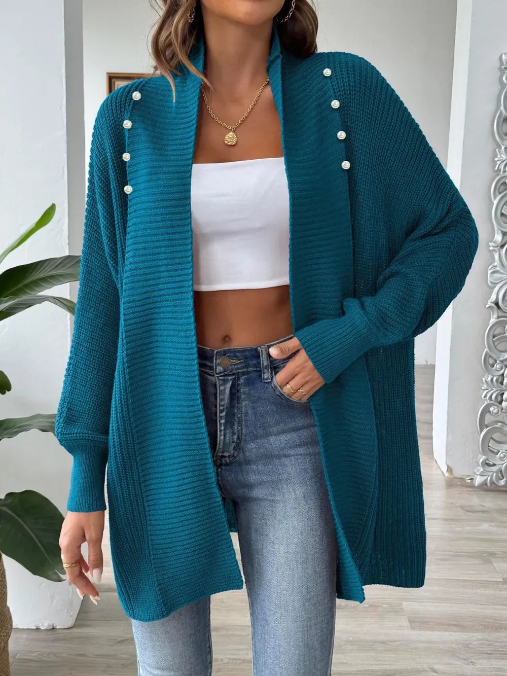 Open Front Long Sleeve Cardigan - Southern Shores Clothing